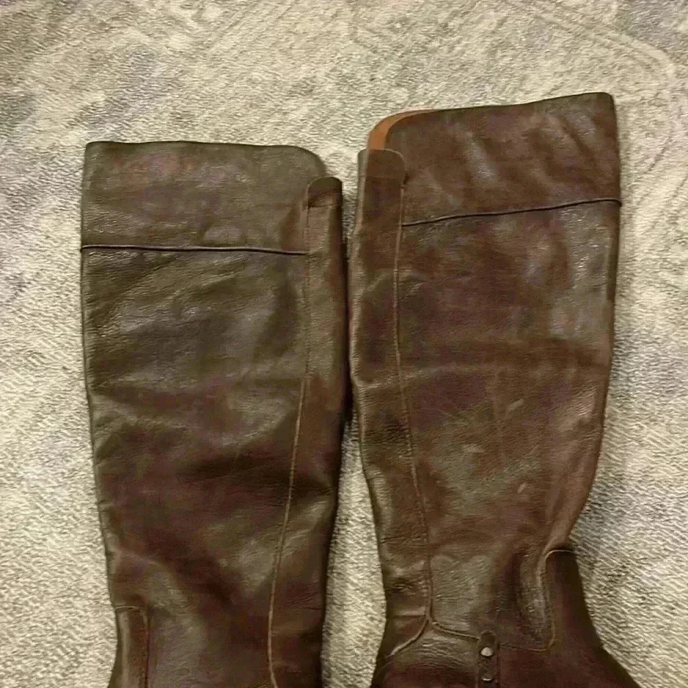 Franco Sarto Haleen Wide Calf Over the Knee Leather Boots SZ 7